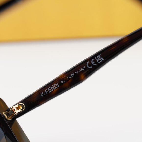 Fendi FE40164I 52A Rectangle Sunglasses - Havana\\Grey main image 3